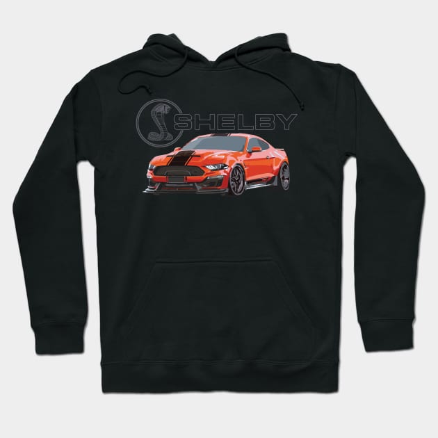 SUPER SNAKE Twister Orange Black Stripe Mustang Hoodie by cowtown_cowboy